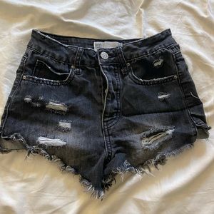 Black jean shorts